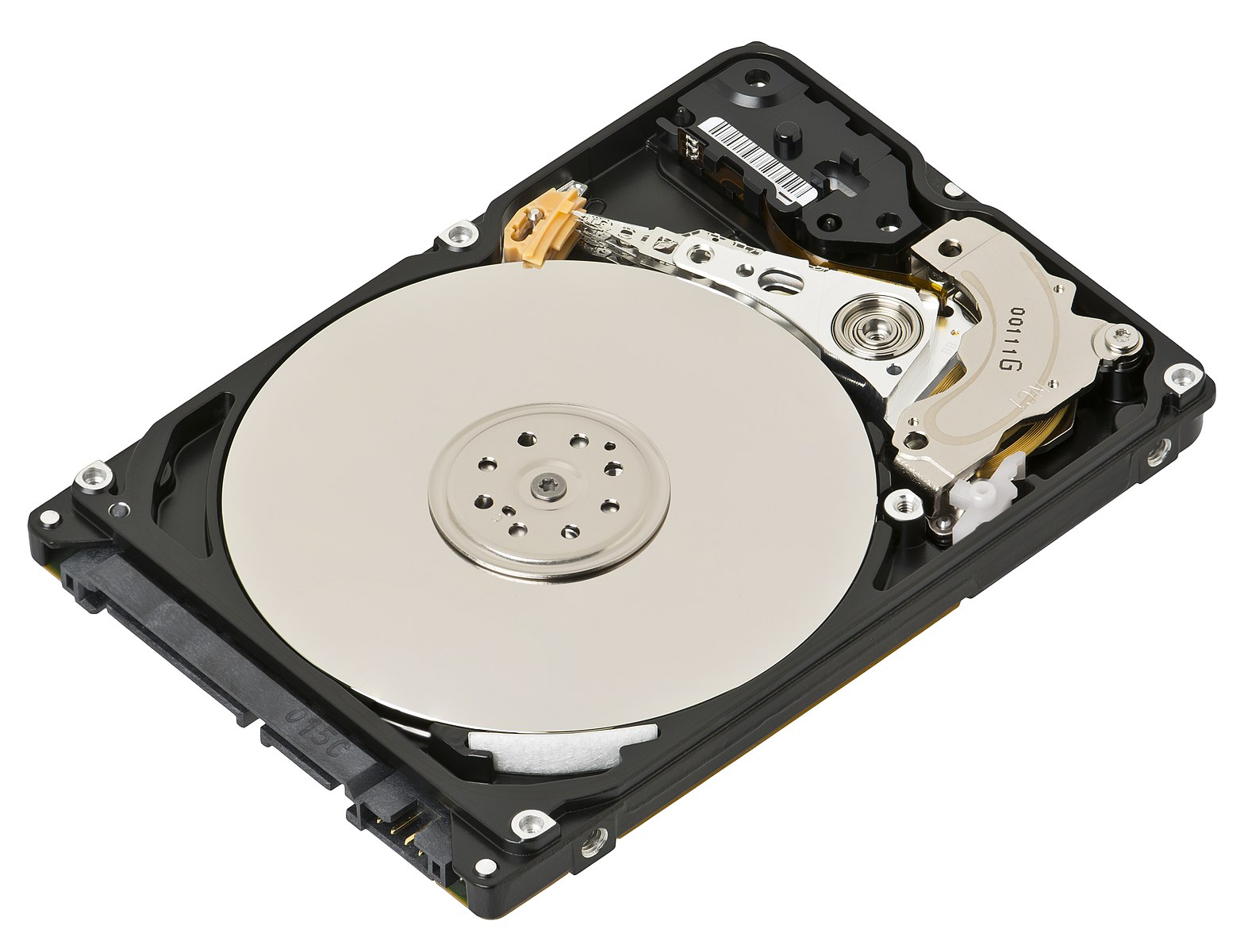 Exposed internal hard drive